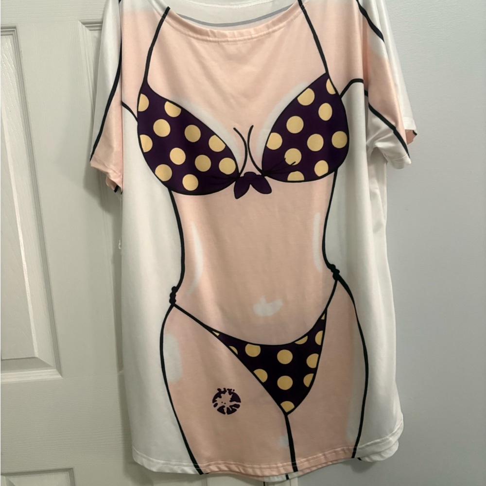 Polka Dot Graphic Swim Coverup